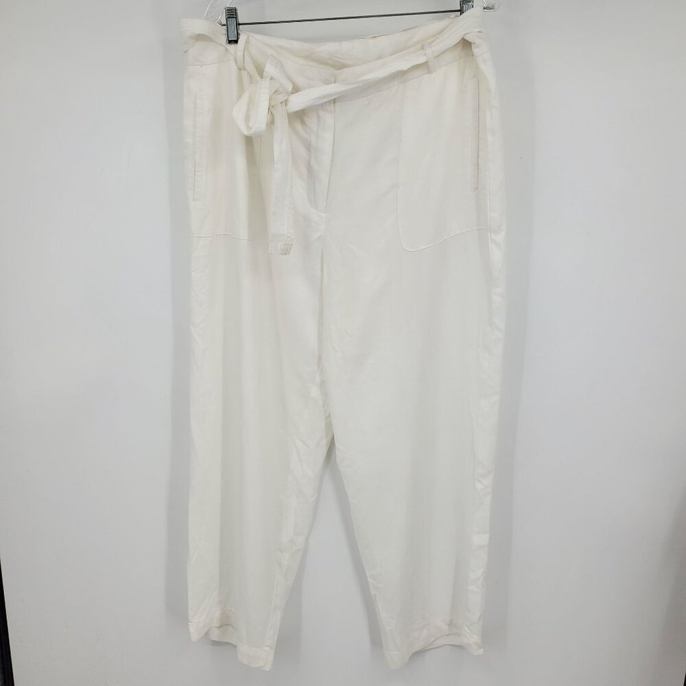 Saks Fifth Avenue High Rise Belted Ankle Boho‎ Beachy Women's Pants Size XL